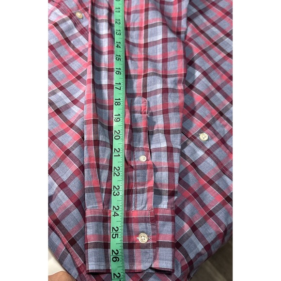 Bonobos Plaid Slim Fit Long Sleeve Oxford Shirt Button Down Blue/Pink Men's M - Picture 15 of 15